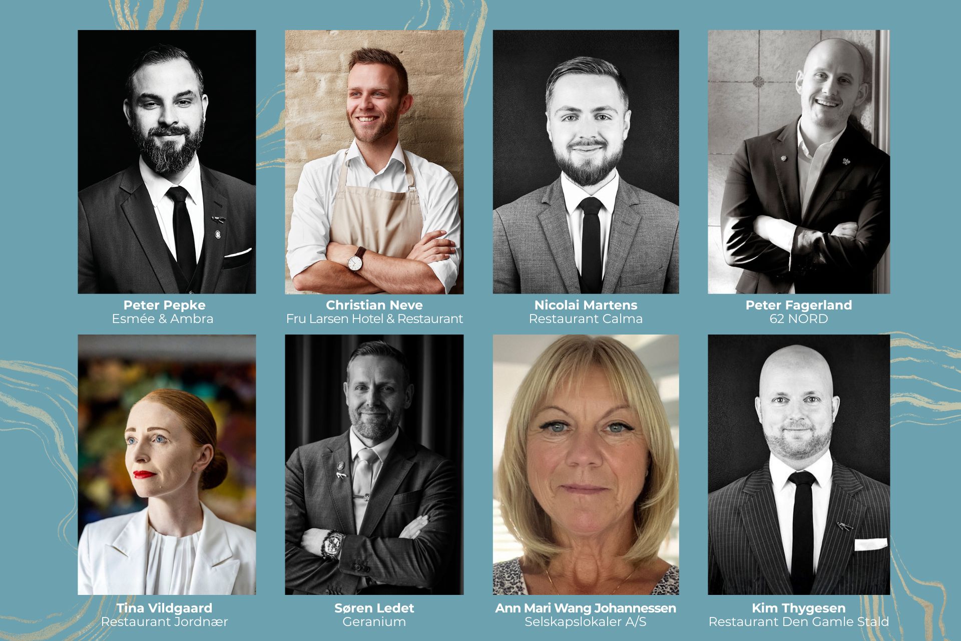 Dette års dommerpanel til Årets Tjener 2026 i Messecenter Herning.