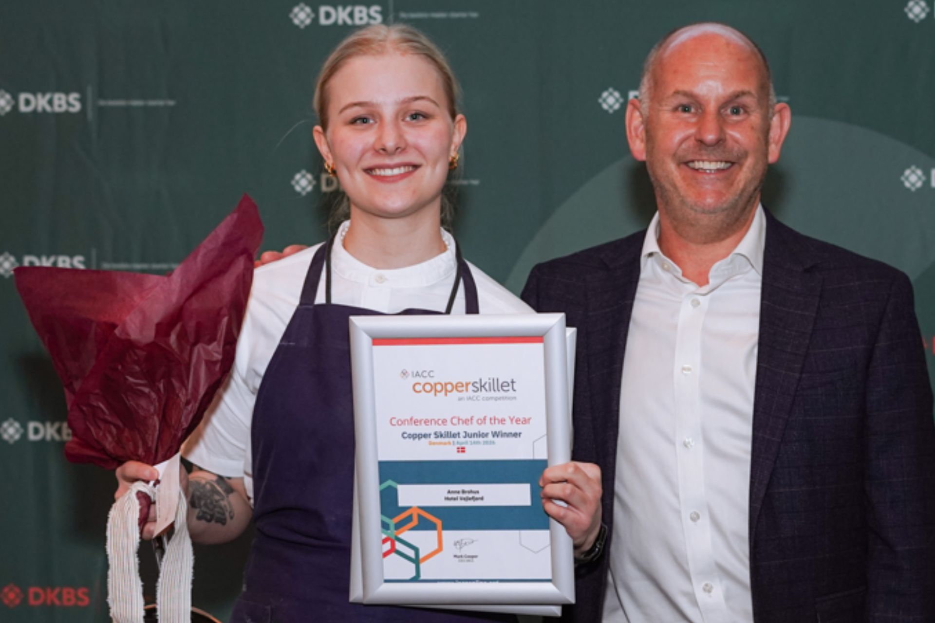 Anne Brohus fra Hotel Vejlefjord tog sejren blandt juniorkokkene til Copper Skillet 2026. Foto: Hanna Productions.